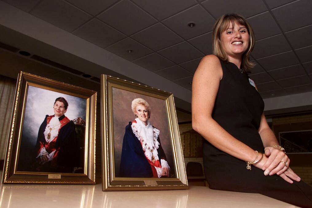 Flashback: Lisa Mahood in March 2002 after being elected as mayor. She was Wodonga's third female leader.