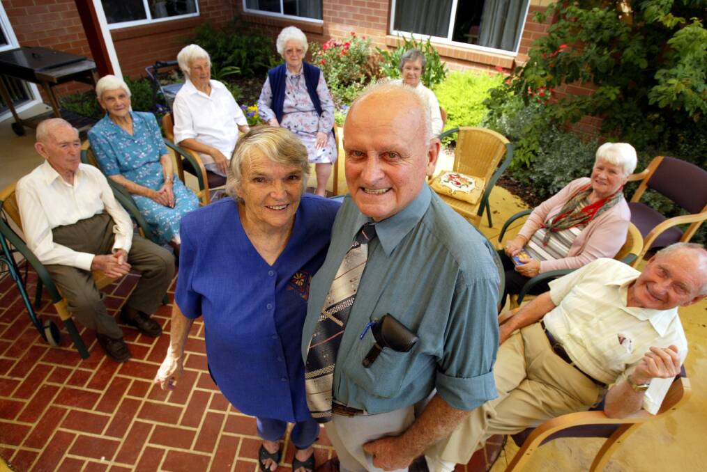 A fine romance: Alan French with wife Lorna in 2004 at the time they made a $20,000 donation to the Yackandandah Bush Nursing Hospital on behalf of the Victorian state branch of the Australian Legion of Ex-Servicemen and Women. 
