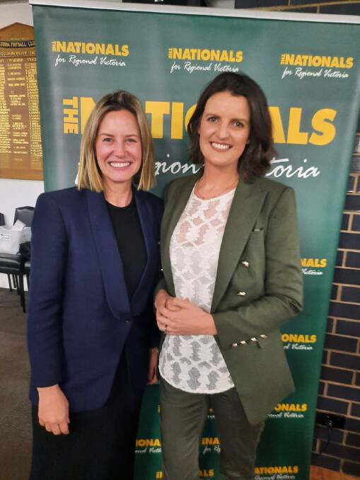 Current and new: Member for Euroa Steph Ryan with Annabelle Cleeland who has been preselected to succeed her as a Nationals MP for the seat.