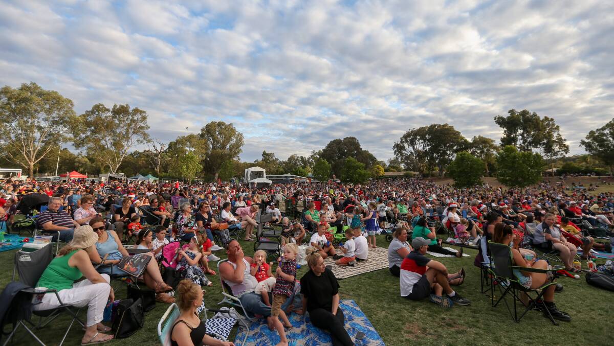 Flashback: The last Wodonga Carols by Candlelight before COVID-19 arrived last year. It was held at Willow Park in 2019 but that site has been struck off the list of locations earmarked for this year's sing-a-long because of its lack of fencing.