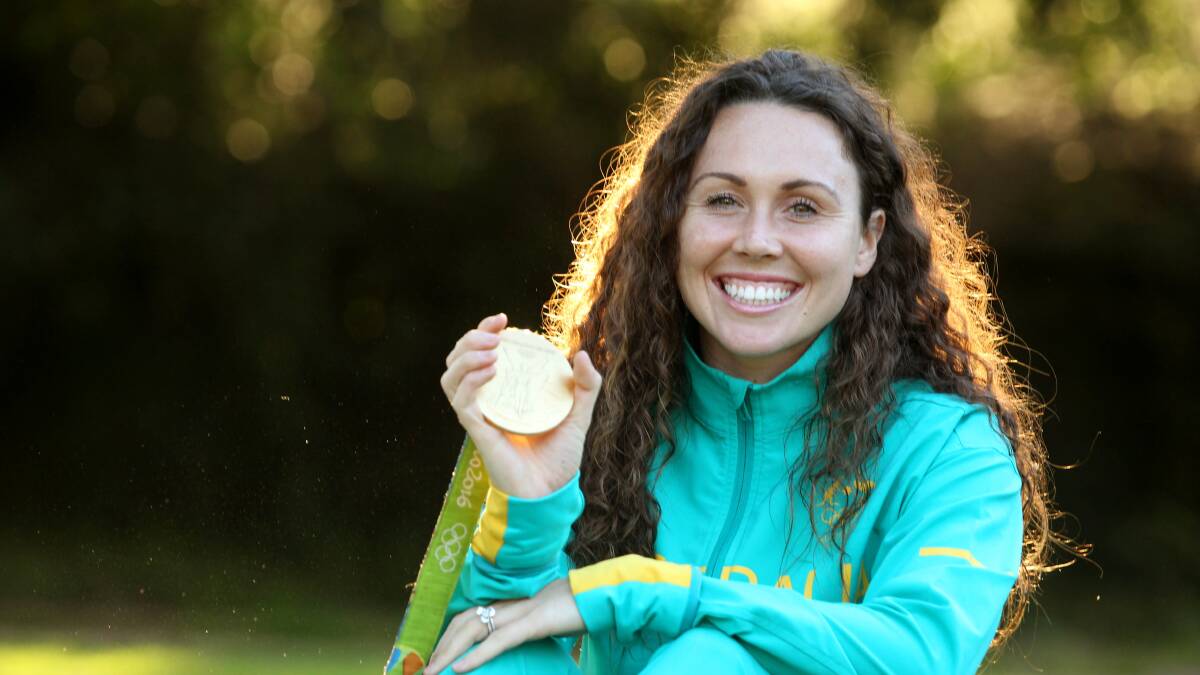 From Rio to road: Chloe Esposito with her 2016 Olympic gold medal which resulted in her scoring an eponymous street at Killara. 