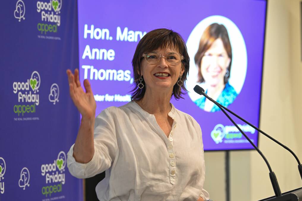 Victorian Health Minister Mary-Anne Thomas at the launch of a Good Friday Appeal regional fundraising initiative in Bendigo on Friday. She will not be in Wodonga on Friday, March 1, for a Border health summit. Picture by The Bendigo Advertiser