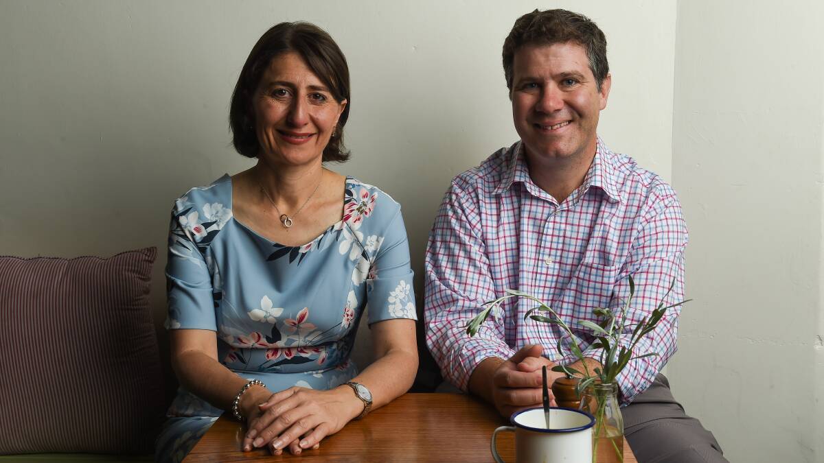 Their own ideas: NSW Premier Gladys Berejiklian with member for Albury Justin Clancy. They will be part of a conscience vote on removing abortion from the state's criminal code next week, allowing them to express individual, rather than party views, to parliament.
