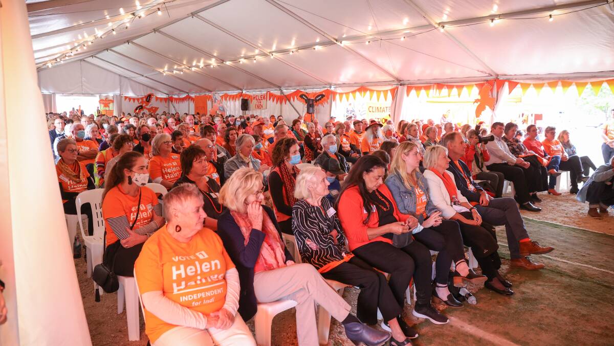 Faithful gather: The Orange Army at yesterday's election campaign launch in Wodonga. Pictures: JAMES WILTSHIRE