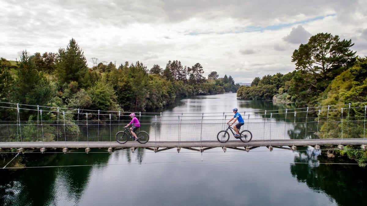 A Facebook image of the Mangakino suspension bridge in New Zealand which consultants used as a precedent for a bicycle crossing over Lake Hume.