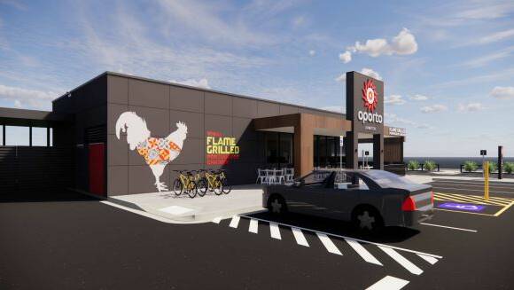 Chicken on the menu. An image of how the Oporto store will appear at Lavington.