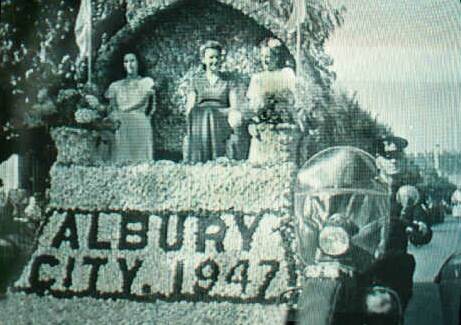Flashback: A still from a film that recorded a parade through Albury and a float marking the proclamation of the city in 1947. It followed a declaration for that status being made on December 18, 1946.