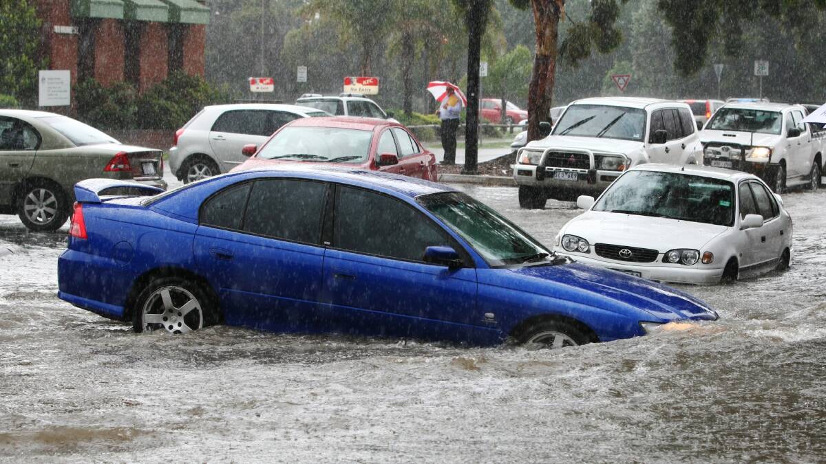 Flash floods in Wodonga's Hume Street in 2010 reflect a difficulty of that area.