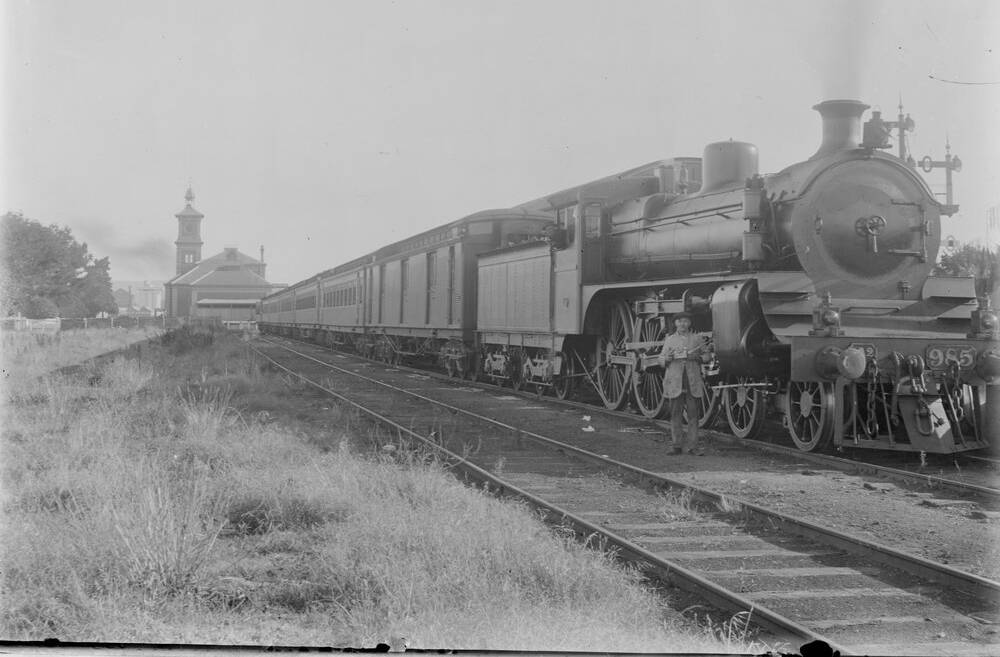 Olden days: A steam engine prepares to leave Albury railway station for Wodonga in the early 1900s on track officially opened in 1883. Ownership of land from that period is having repercussions today for one Wodonga landlord. Picture: STATE LIBRARY OF VICTORIA