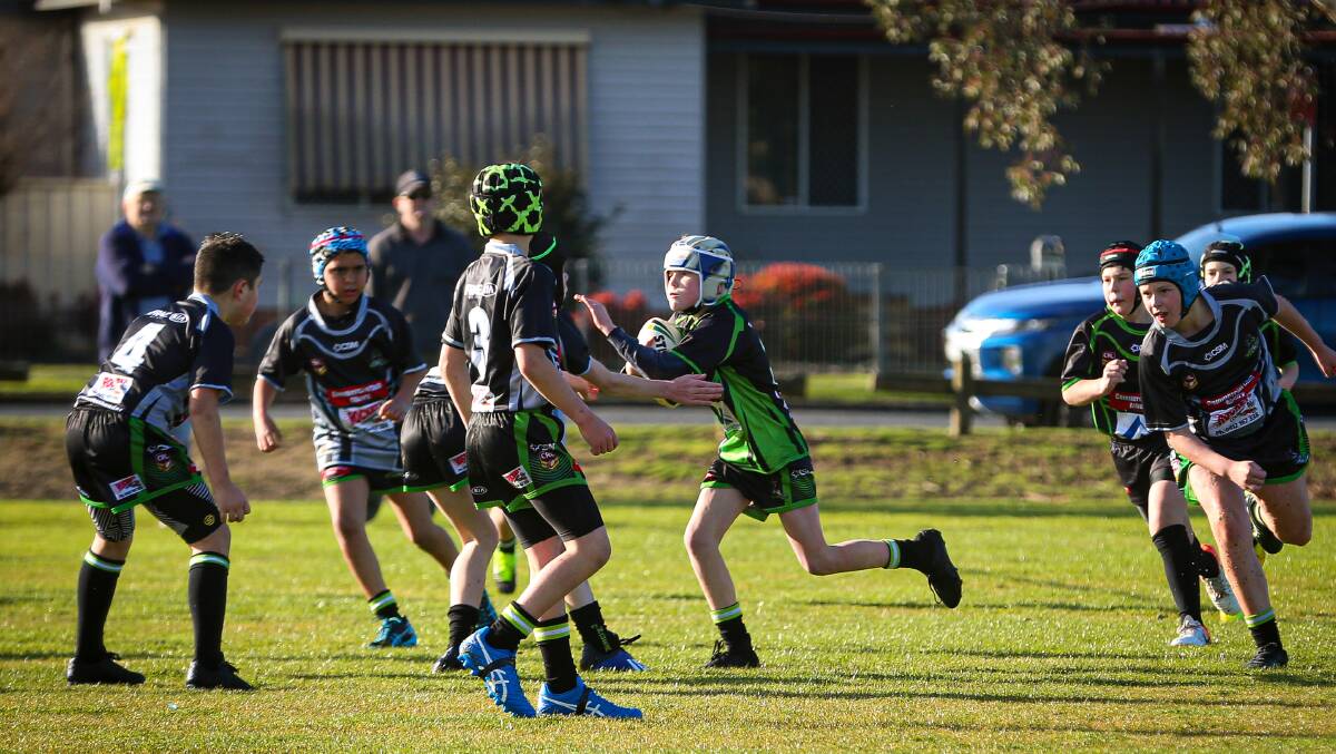 Much used: Junior rugby league players compete at Sarvaas Park in North Albury where the Thunder club wants to extend its changing facilities.