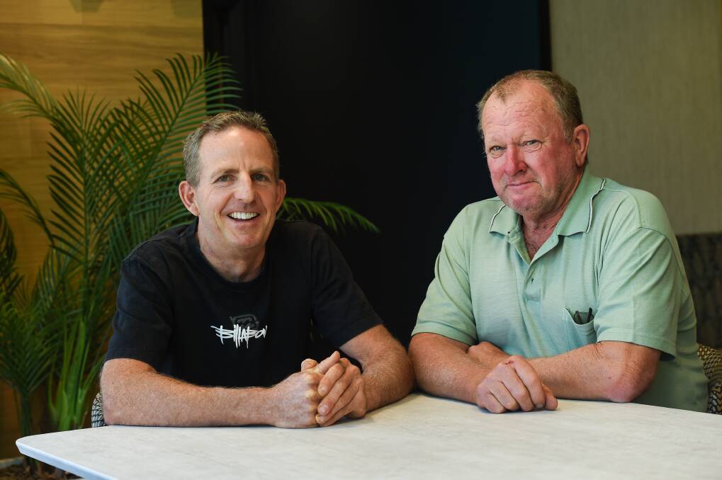 Lending support: Albury duo Rocky Sutherland and Wayne Price have formed a support group to help those from across the Border diagnosed with Parkinson's. Picture: MARK JESSER