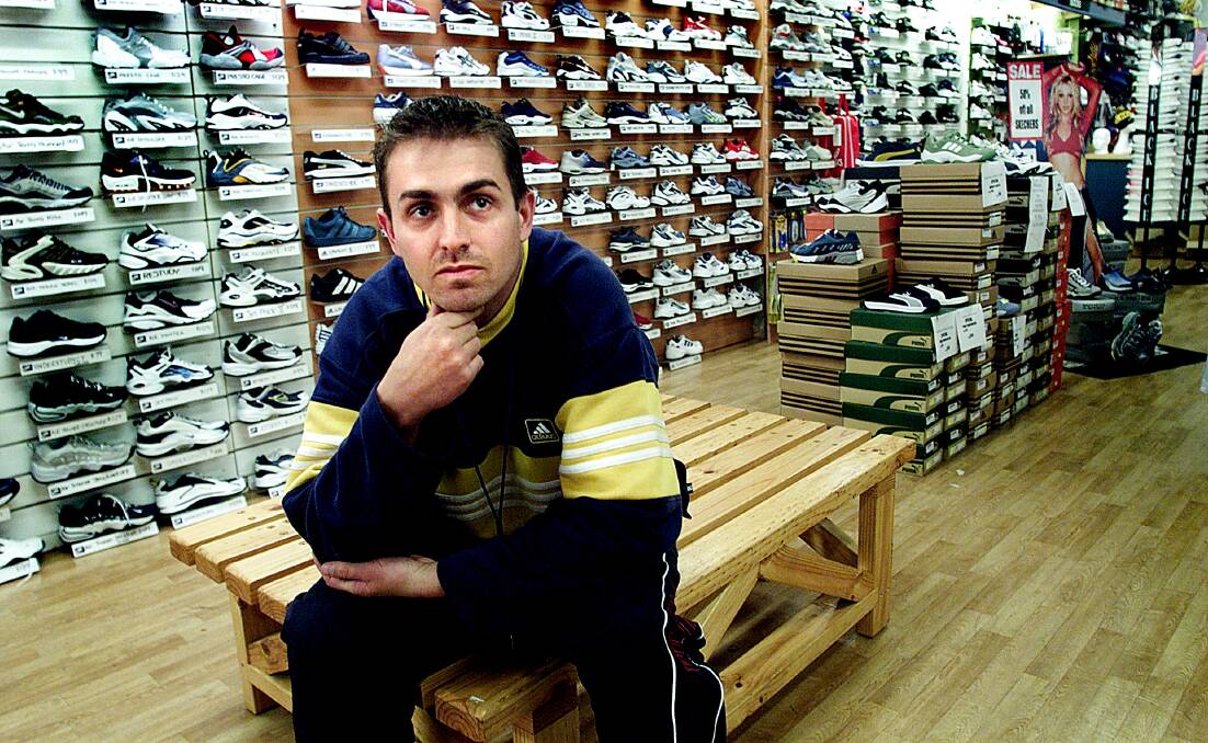 Flashback: Nic Conway during a sale at the sports store in June 2001.