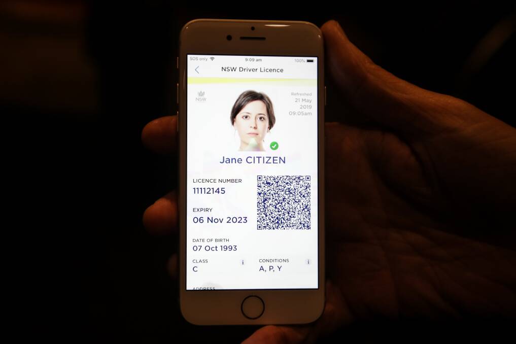 What you see: How the digital driver's licence appears on your phone. Picture: JAMES WILTSHIRE