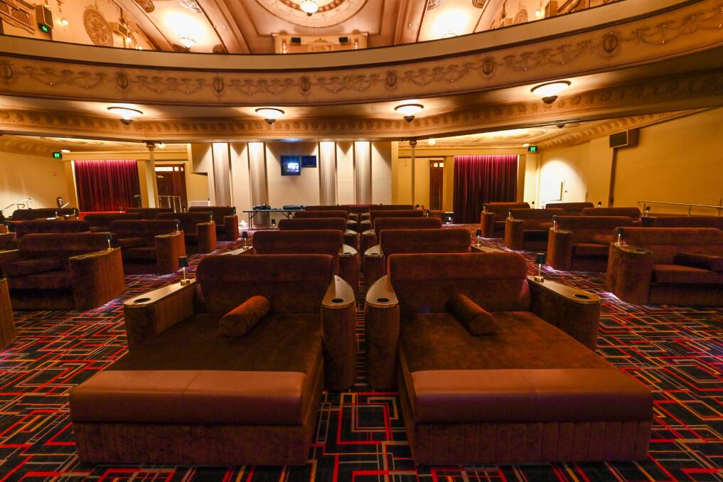 Remade: Day beds and couches now occupy the main floor of the historic cinema one at Albury's Regent complex.