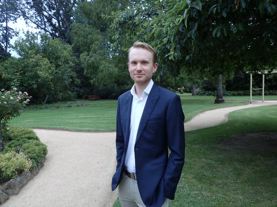 Treechanger: Ross Hamilton in the Albury Botanic Gardens. He is the first Sustainable Australia Party to stand for election in the seat of Albury.  
