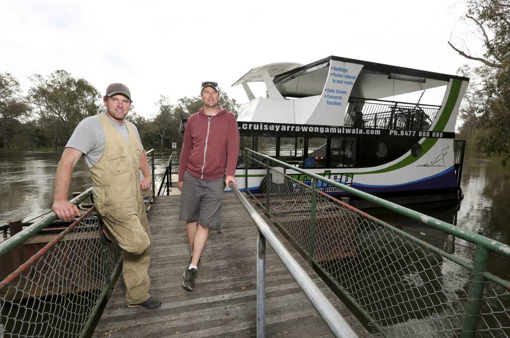 Flashback: Cruise operators and brothers Robbie and Fraser Knowles in 2016 ahead of the inaugural season for the Siena Daisy. The wharf they're on has been removed for repairs ahead of cruises returning next month. 