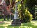 Marker: A monument to Hume and Hovell, which sits in the Albury Botanic Gardens, and was erected in 1858 near the Hovell Tree before being shifted. Picture: MARK JESSER