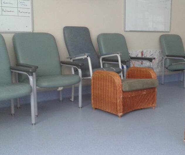 Bare chairs: A common area of Nolan House snapped by Paul Summerfield and uploaded to Facebook. Patients with various mental health conditions mix there. 