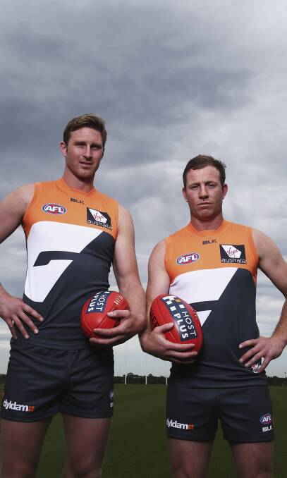 STILL TOGETHER: There's no separating Dawson Simpson and Steve Johnson. The former Geelong players have both landed at GWS. Picture: GETTY IMAGES