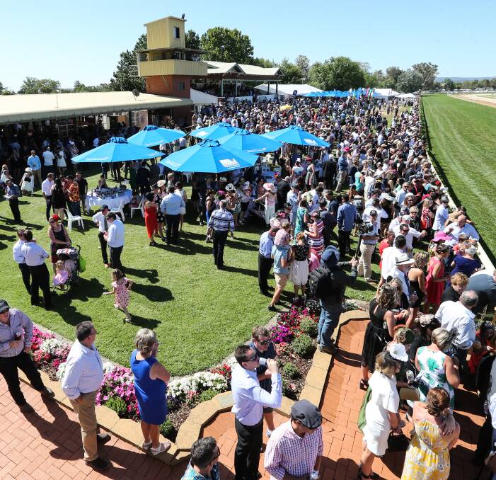 CONTINUES TO GROW: The Wodonga Gold Cup crowd smashed its previous record on Friday, with the official attendance recorded at 6131. The public holiday has helped grow the event considerably. Picture: JAMES WILTSHIRE