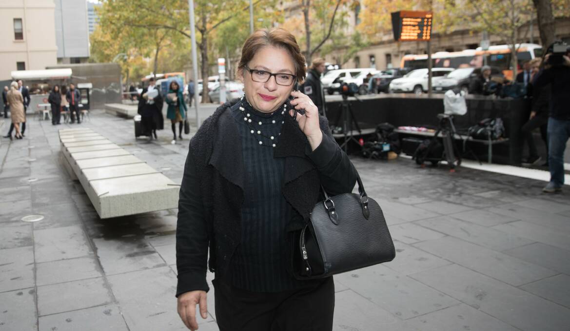 CONFIDENT: Sophie Mirabella walks to court this morning in Melbourne. Picture: SIMON SCHULTER