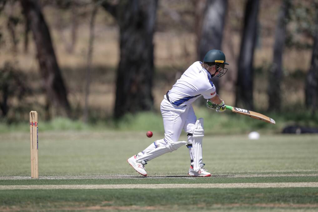 Wangaratta Blue's Hudson Gillies played in the team's seven-wicket grand final loss to CAW Country. Picture: JAMES WILTSHIRE