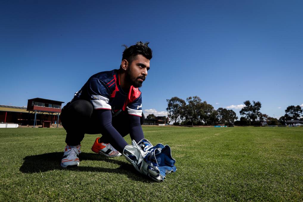 HOME DEBUT: Herkeren Gujral will resume his rivalry against
Indian countryman Sahib Malhotra when Wodonga Raiders
host Tallangatta. Picture: JAMES WILTSHIRE