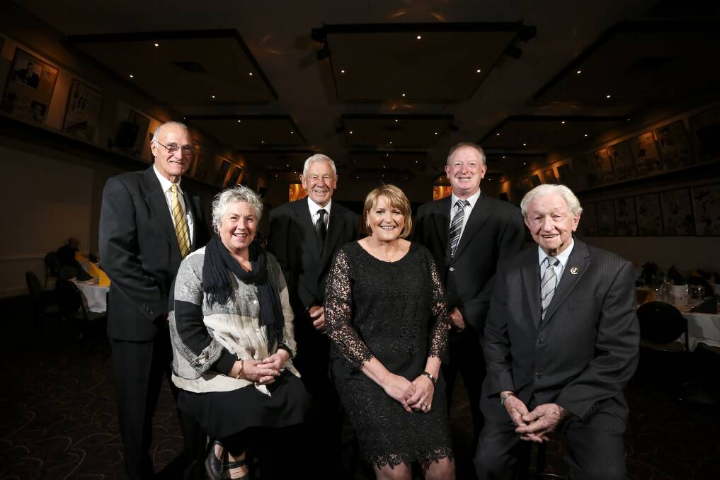 HAPPY HALL OF FAMERS: The O and M has added five inductees to its Hall of Fame, as well as elevating a Legend. Back, from left, Norm Bussell, Stan Sargeant (Legend) and Bob Craig join, front, Jenny Parish (wife of Les "Salty" Parish, Paula Cary and Kevin Allan. Picture: JAMES WILTSHIRE