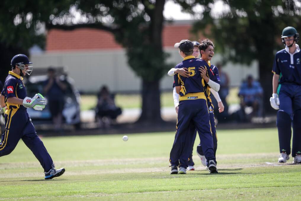 KATLI COCK-A-HOOP: Central Coast's Karan Katli shows his delight after claiming Blake Walker, caught and bowled, for a duck.