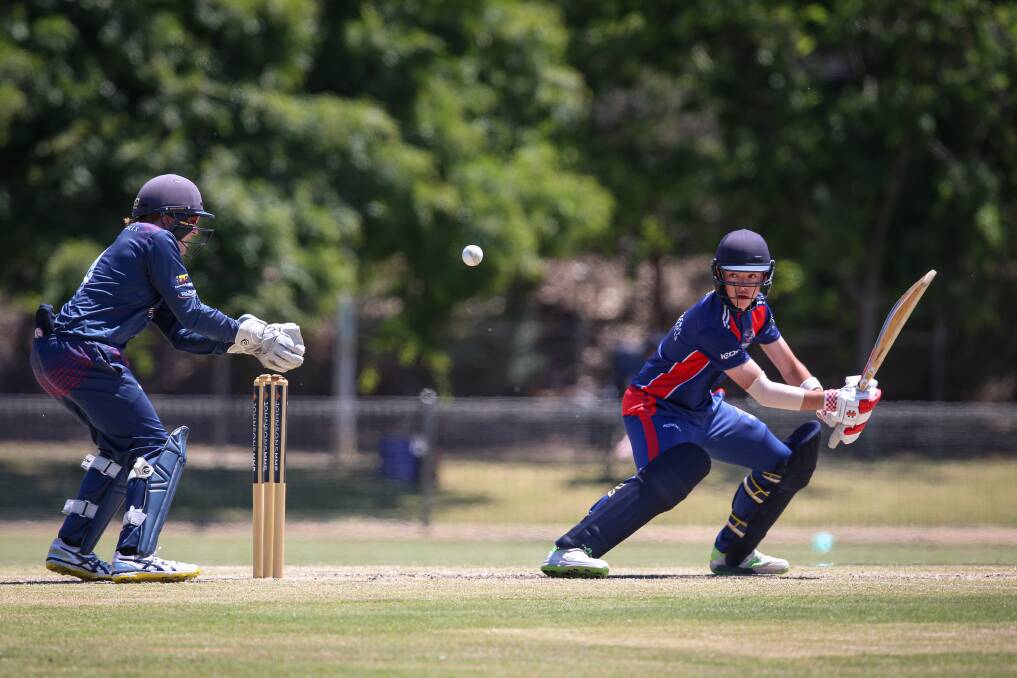 Raiders' Kane Scott opened the batting against East Albury. Scott still plays under 16s and is one of the talented teens the club hopes will take it to the next level.