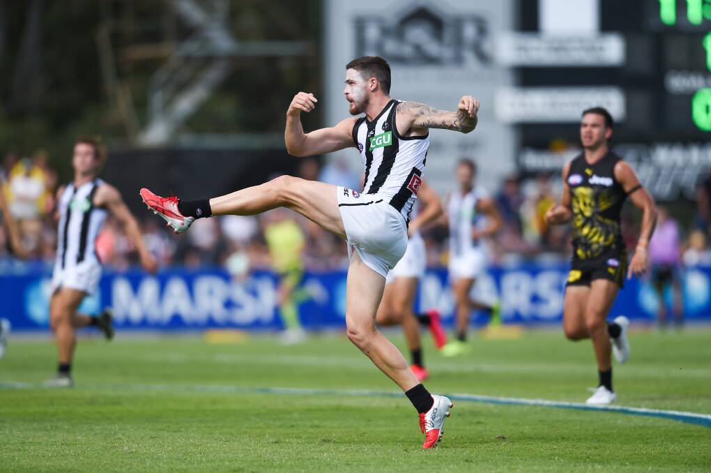 Jack Crisp was outstanding for the Pies.