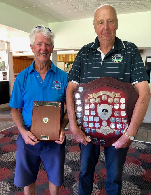 Leeton's Garry Nolan (right) won the Riverina Left-Handed Golfers Association Championships, while Kelvin Green snared the stableford event.