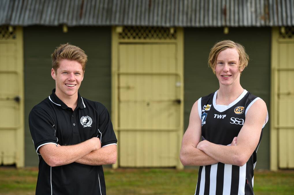 D-DAY: Wangaratta's Jarryd Wallace (left) and Connor Stone will debut
against Albury on Saturday. Picture: MARK JESSER