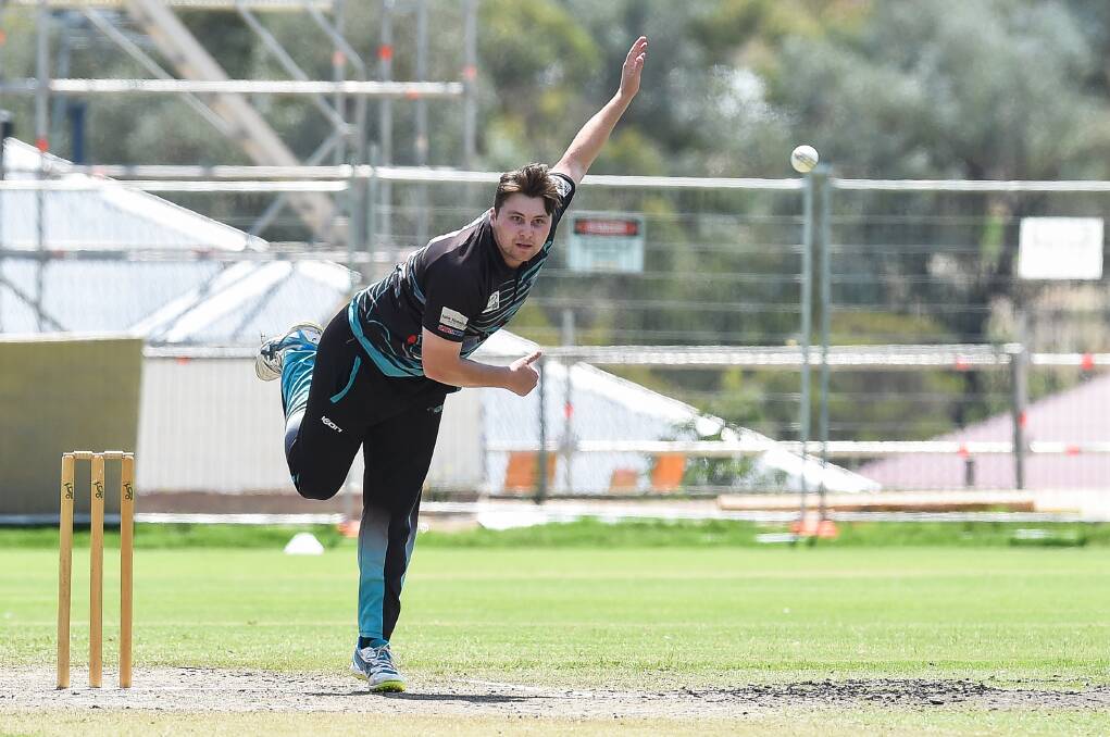 MISERLY MICHAEL: Lavington off-spinner Michael Galvin produced an output of 0-21 from 10 overs against Albury. Picture: MARK JESSER