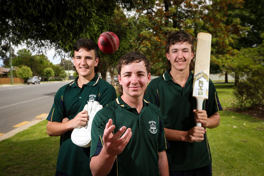 TEENAGE RAMPAGE: Lavington Cricket Club has a stack of youngsters who have played first grade, including Xavier High School trio Brady Marshall (left), Jordan Croker and Jordan Rhodes. Picture: JAMES WILTSHIRE