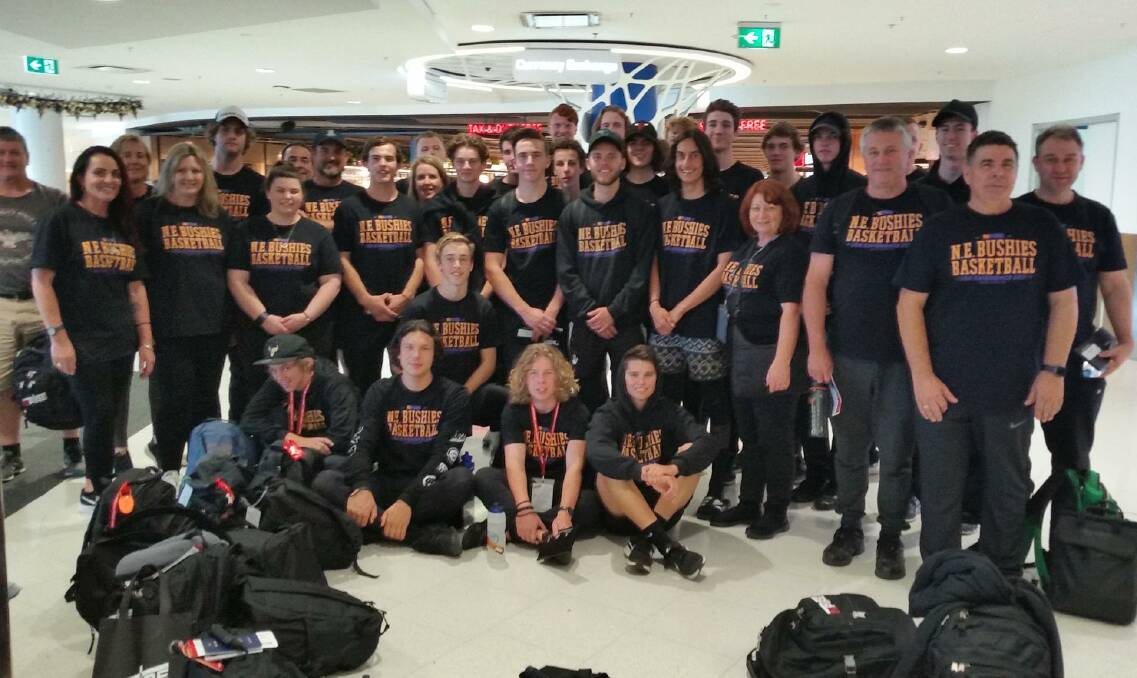 The North East Bushrangers' squads were all smiles, prior to travelling to the US for a basketball tour.