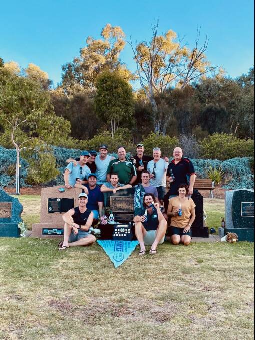 St Patrick's celebrated the 10-year reunion of its three flags, with the family and team-mates of the enormously popular Braedon Hensel, who passed away in 2014, having a drink for their great mate. Picture: SUPPLIED