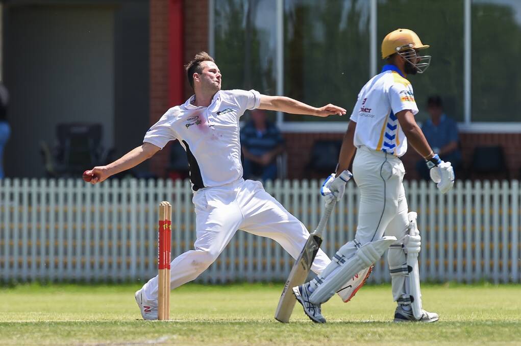 DAMAGING DAVID: Lavington's David Tassell grabbed 6-23 against New City
to jump to the top of the wicket-taker's list with 12. Picture: MARK JESSER