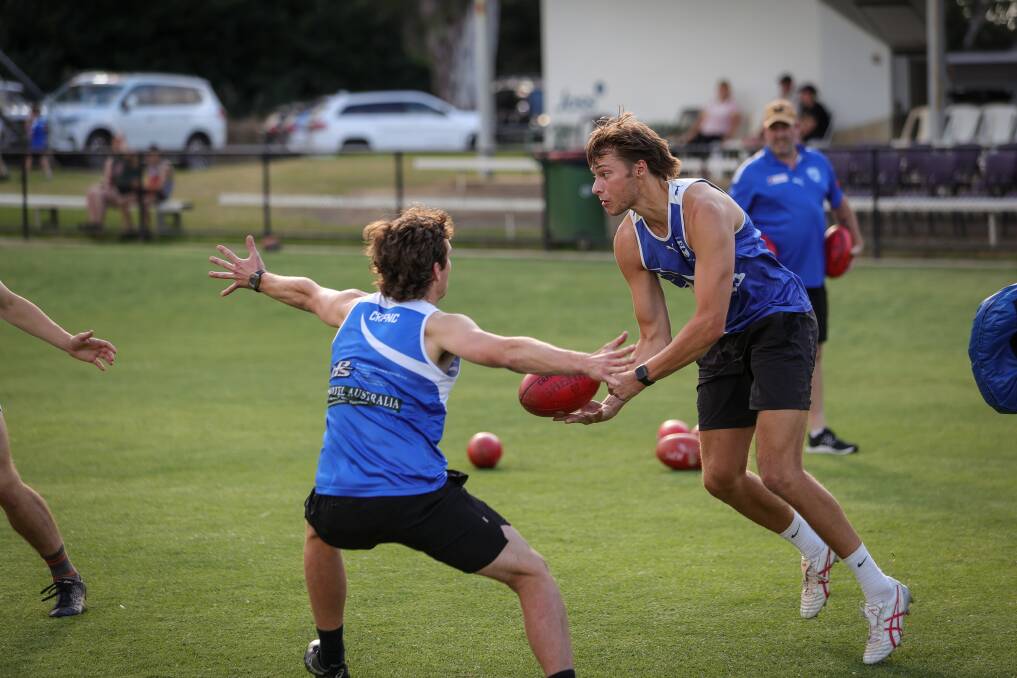 Ryan Eyers at the club's last training session before Christmas.