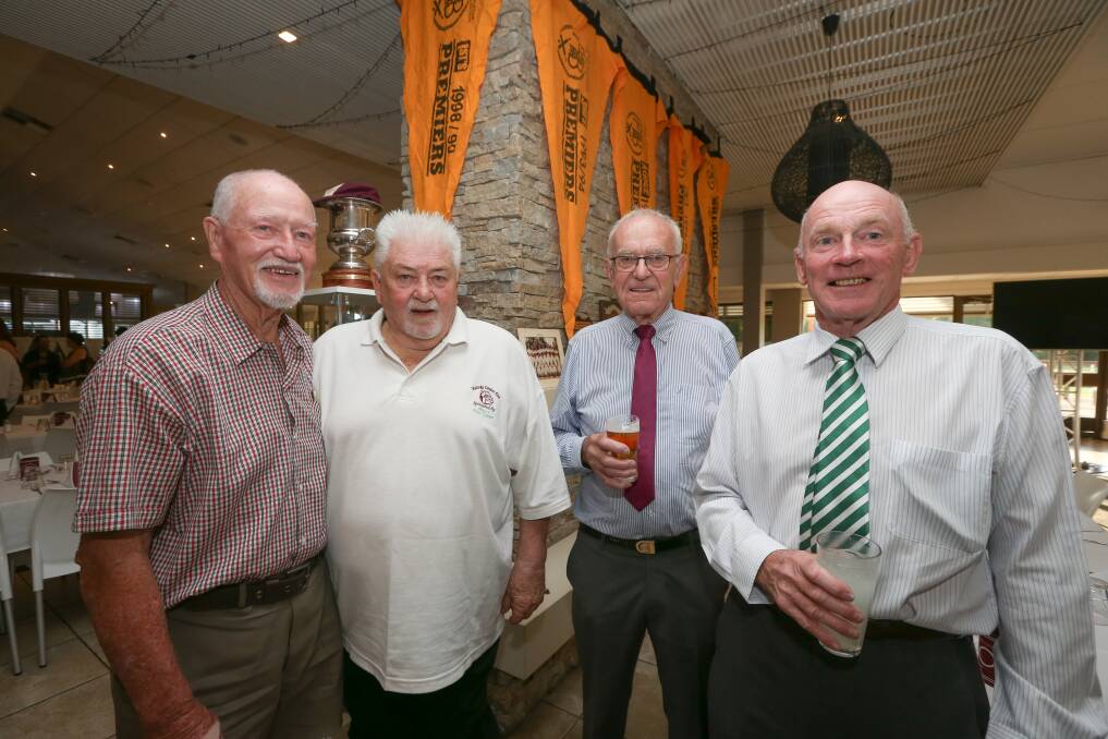 WINNER: Wodonga hosted its 150-year celebrations with Ray Mann (left), Eddie Rogalski, Kenny Farrell and Bruce Pooley. Picture: JAMES WILTSHIRE