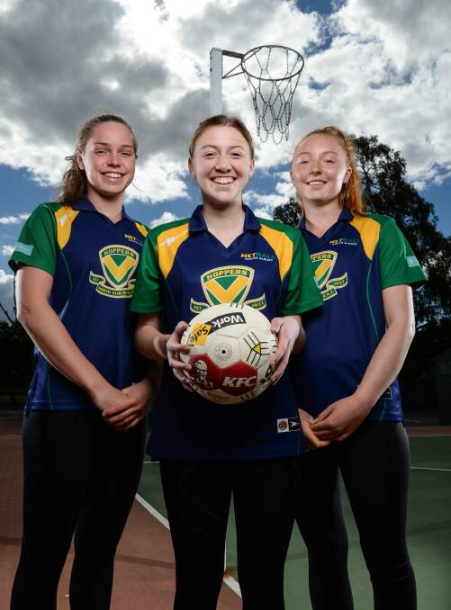 TRIAL TIME: North Albury will host its annual 16 and under trials for next year.  Mackensey House, 15, Karlie Travassaros, 15, and Emma Puiatti ,15, are looking to push their claims. Picture: MARK JESSER