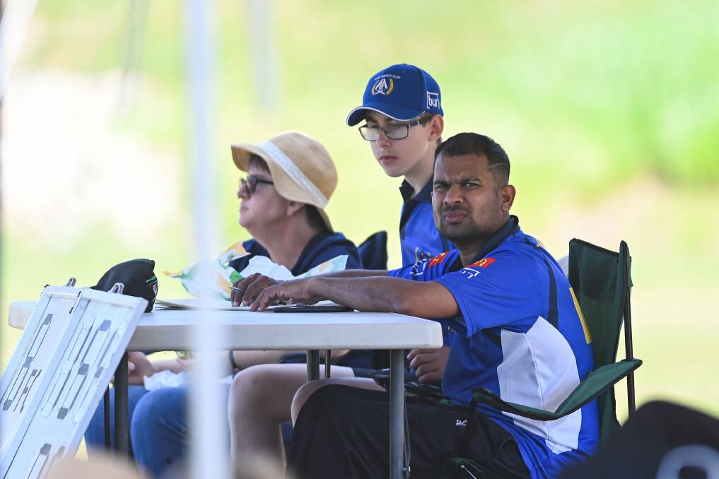 MASH TO PROVE A SMASH: Albury recruit Mahesh Kodamullage (front), nicknamed Mash, impressed with the ball against Lavington in a practice match. Picture: MARK JESSER