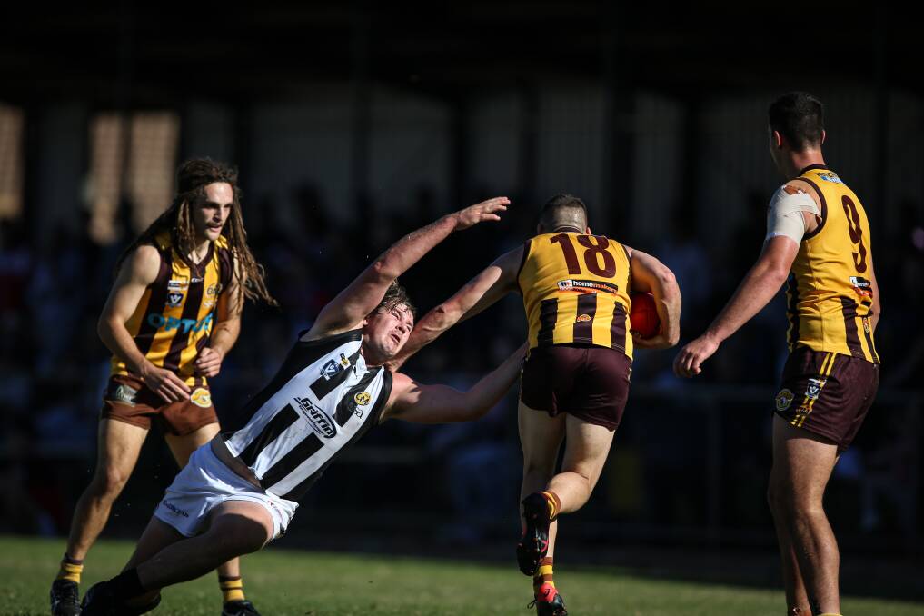 Wangaratta premiership ruckman Zac Leitch (second from left) was dropped for last week's game and will be pushing for a recall.