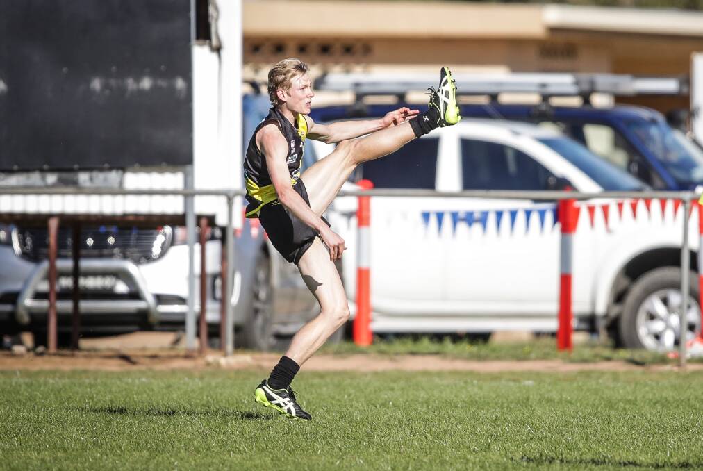 Sam Stening booted seven goals against Howlong after snaring five in May.