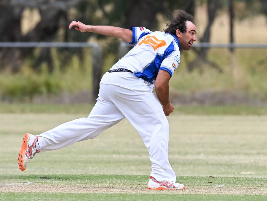 MIGHTY MICK: Yackandandah stalwart Mick Walker produced a hard-hitting 45 not out from as many balls and then nabbed 2-22 against Bethanga. Picture: MARK JESSER