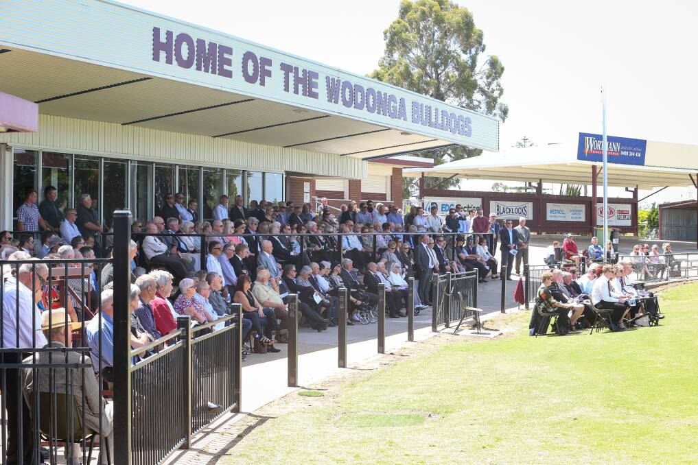 BIG CROWD: Up to 450 people attended a celebration of the life of Brian Cox in Wodonga.