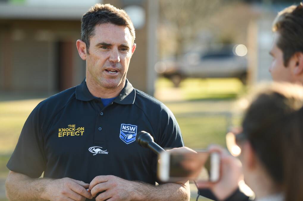 Brad Fittler has made a number of visits to Albury, including this one in 2017, but this time he will return as NSW State of Origin coach to a dinner in February.