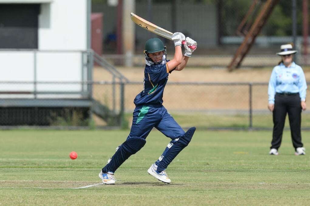 FINE SHOT: Corowa's Ethan Hanrahan plays through the off-side during his innings of 12 as opener against the visitors.