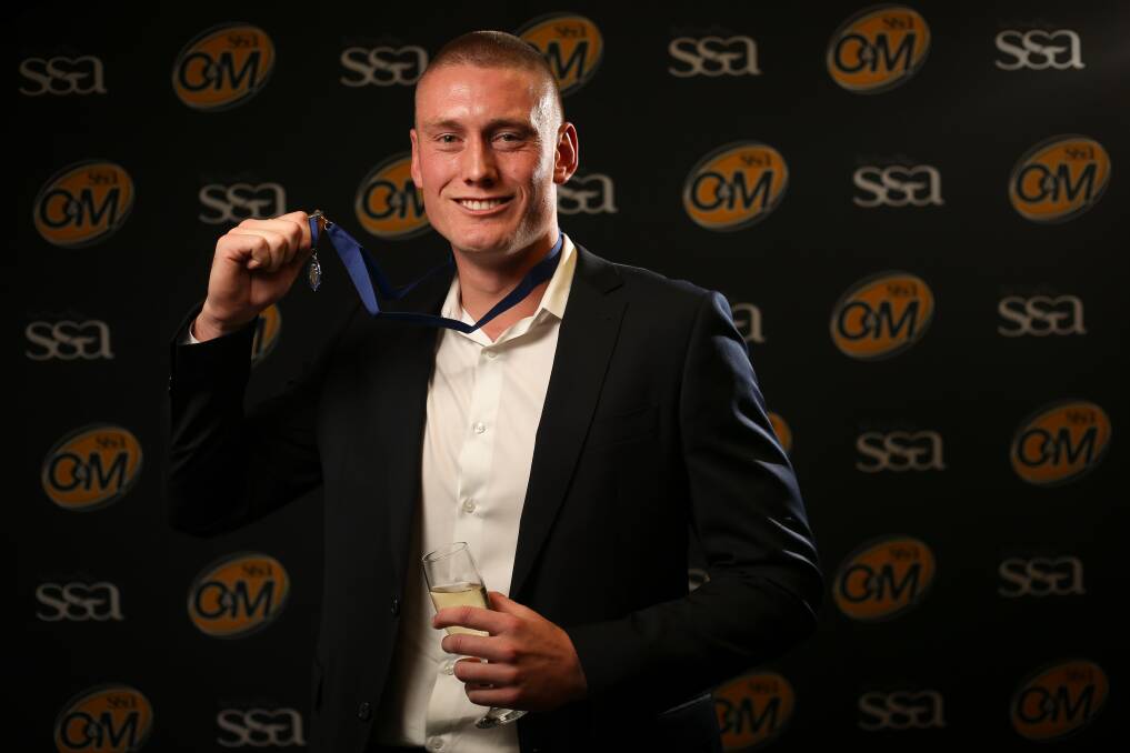WHAT A YEAR: Wangaratta's Callum Moore claimed a one-vote win in the Morris Medal on Friday night. Picture: JAMES WILTSHIRE