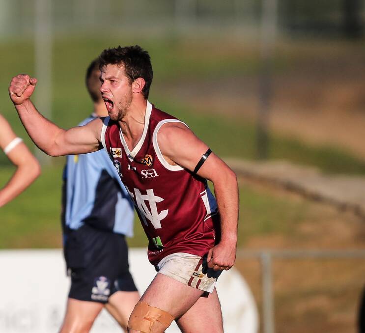 Wodonga's Tom Johnson kicked three goals in the confidence-boosting win against Corowa-Rutherglen. The Bulldogs trailed by three goals at quarter-time.
